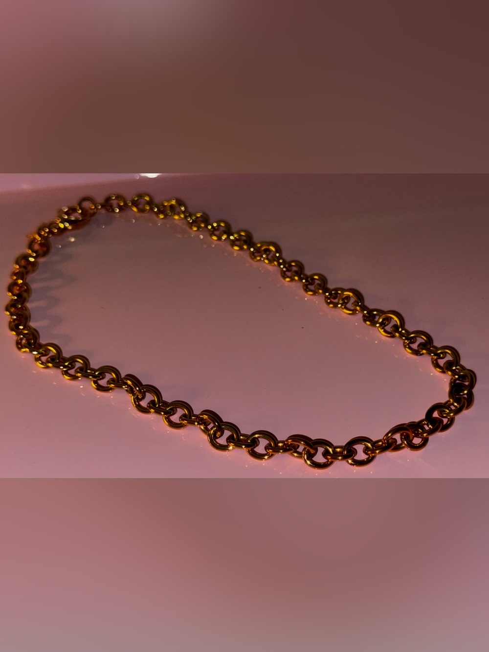Bronzo Italia Gold Bronze Link Chain Necklace  18”